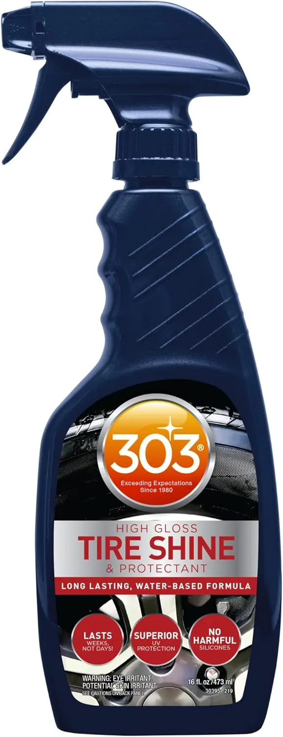 303 Tire Shine Deep black, wet look finish with UV protection